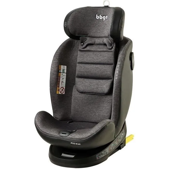 Bbgo Silla de Coche Giratoria BBG8437027499029 Desde Nacimiento hasta 12 Años I-SIZE 40-150 cm ISOFIX Gris Fibra de Bambú Piel Sintética Bbgo Silla de Coche Giratoria BBG8437027499029 Desde Nacimiento hasta 12 Años I-SIZE 40-150 cm ISOFIX Gris Fibra de Bambú Piel Sintética
