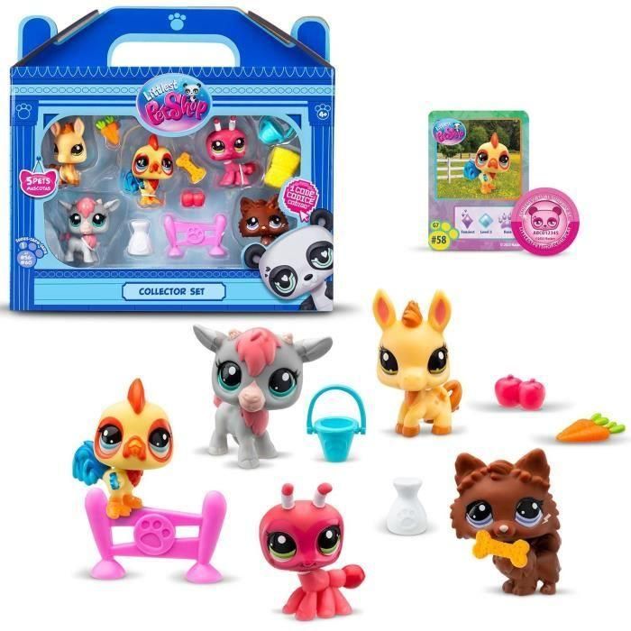 BANDAI - Littlest Pet Shop - Set de Coleccionista Tema Granja - 5 Animales y Accesorios - BF00510