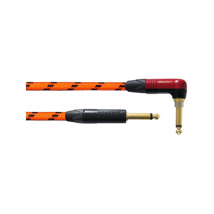 Cordial Cable de Instrumento Jack-Jack Silent Acodado Naranja UV 6m