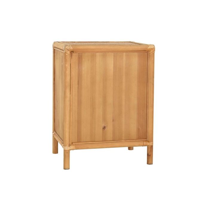 DKD Home Decor Mesita Auxiliar de Abeto y Ratán Tropical con 1 Puerta y 1 Estante Marrón Claro 46x35x60 cm 6 DKD Home Decor Mesita Auxiliar de Abeto y Ratán Tropical con 1 Puerta y 1 Estante Marrón Claro 46x35x60 cm 6