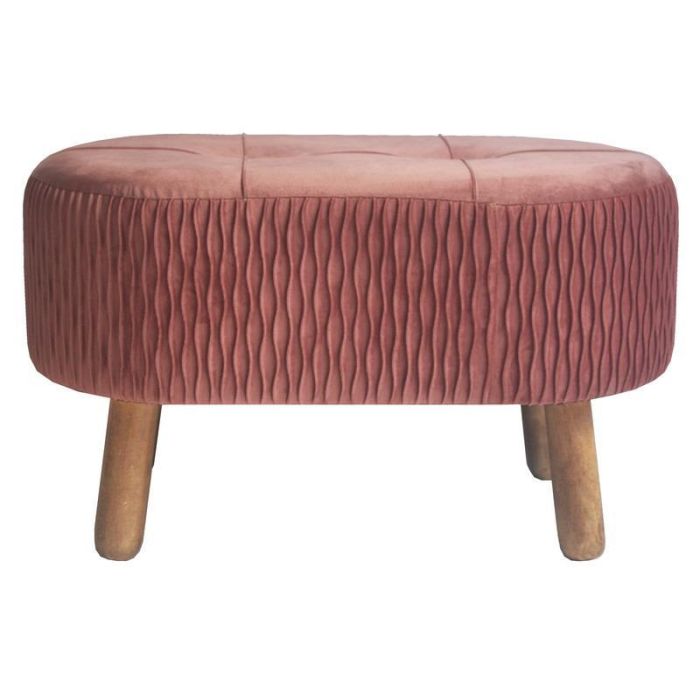 DKD Home Decor Descalzadora Rosa Dorado Metal Velvet 80 x 40 x 47 cm Set de 2 1