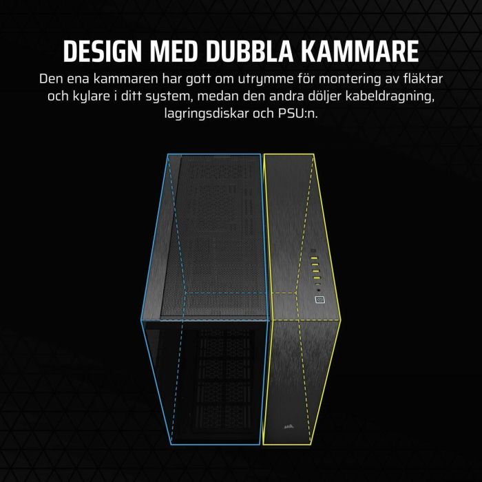 Corsair CC-9011283-WW Caja PC de torre media 6500X, aluminio negro/obsidiana 16 Corsair CC-9011283-WW Caja PC de torre media 6500X, aluminio negro/obsidiana 16