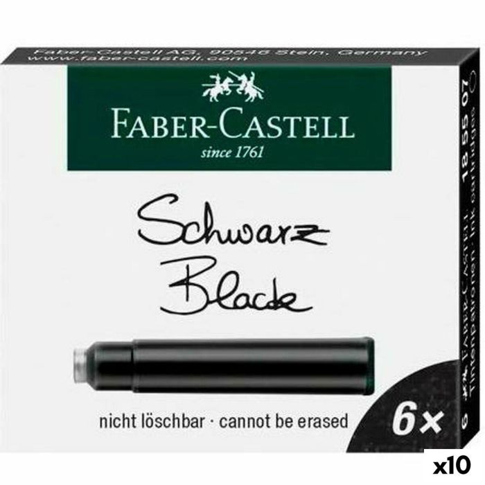 Recambio de tinta para pluma Faber-Castell Negro 6 Piezas (10 Unidades) 0 Recambio de tinta para pluma Faber-Castell Negro 6 Piezas (10 Unidades) 0