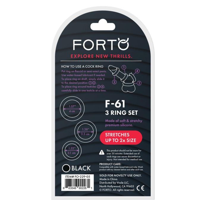 Anillo para el Pene Forto Negro (Talla única) 2