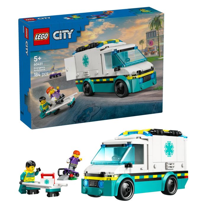 LEGO 60451 Ambulancia de Emergencias, Juego Construcción, 184 Piezas, 5+ Años