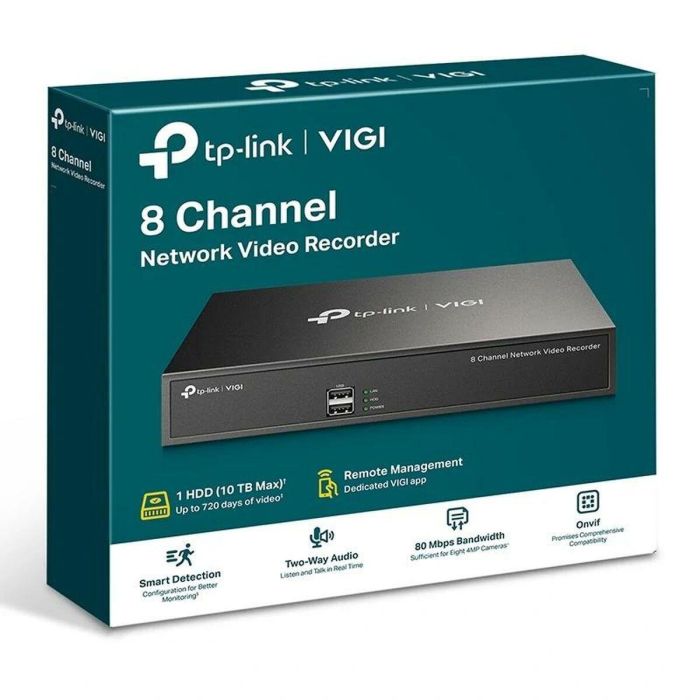 TP-Link VIGI NVR1008H Grabador de Vídeo en Red, 8 Canales, Soporta 1080p, Seguridad
