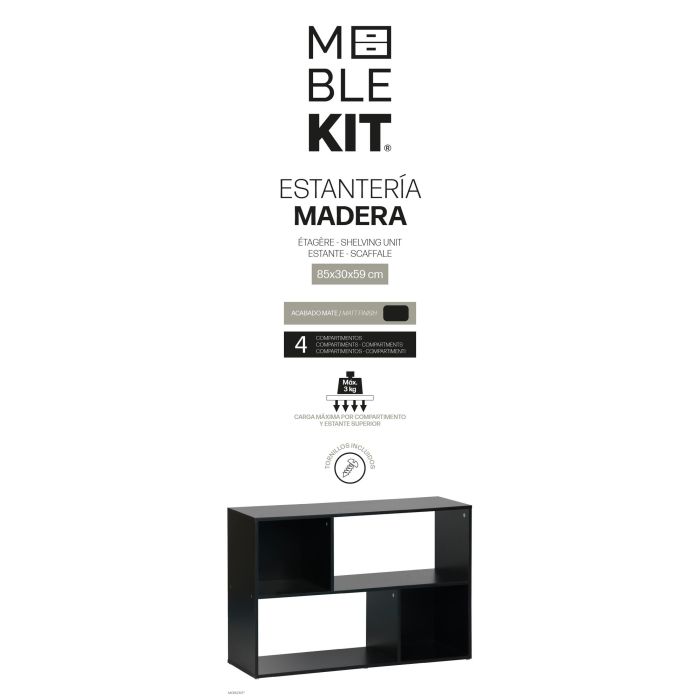 Inde Estantería Cubo/Rectangular 4 Compartimentos Moblekit 2