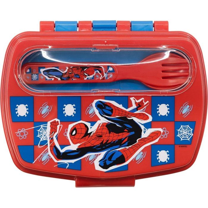Divertida Sandwichera Con Cubiertos Spiderman CZ11272 2
