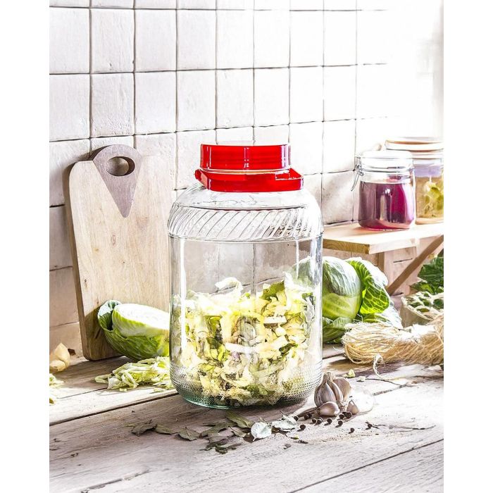 La Mediterranea Tarro de Vidrio con Tapa y Asa, 2000 ml (14.5x14.5x21 cm) (6 Unidades) 2