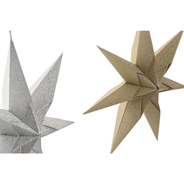 Decoracion Colgante Navidad Moderna DKD Home Decor Dorado Plateado 5 x 20 x 20 cm (12 Unidades) 1 Decoracion Colgante Navidad Moderna DKD Home Decor Dorado Plateado 5 x 20 x 20 cm (12 Unidades) 1