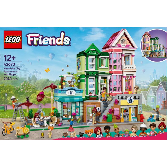 LEGO 42670 Friends Apartamentos y tiendas de Heartlake City Juego creativo para niñas 8