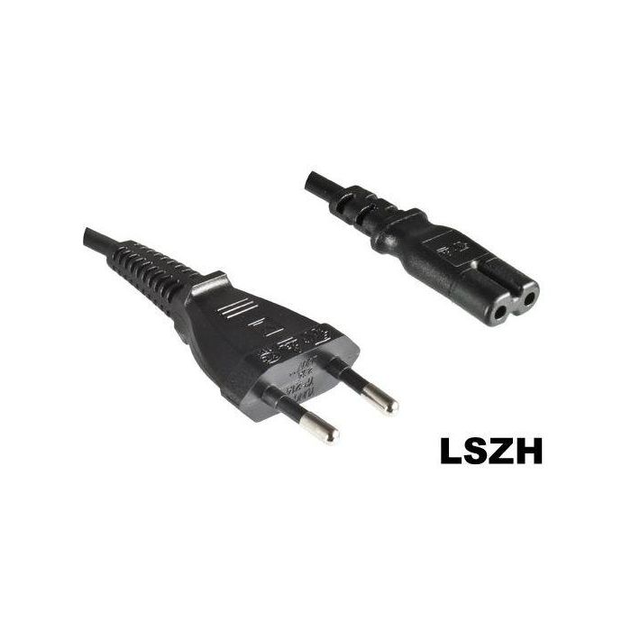 MicroConnect Cable Alimentación EU Tipo C - C7 LSZH, 1.8m para Radio TV y Dispositivos de Entretenimiento del Hogar