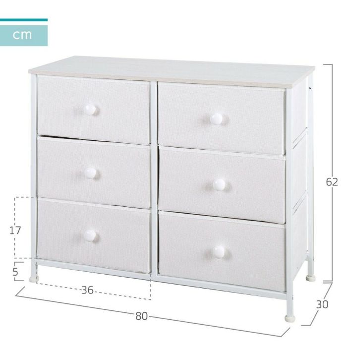 Cómoda Max Home Blanco 80 x 62 x 30 cm 3 Cómoda Max Home Blanco 80 x 62 x 30 cm 3