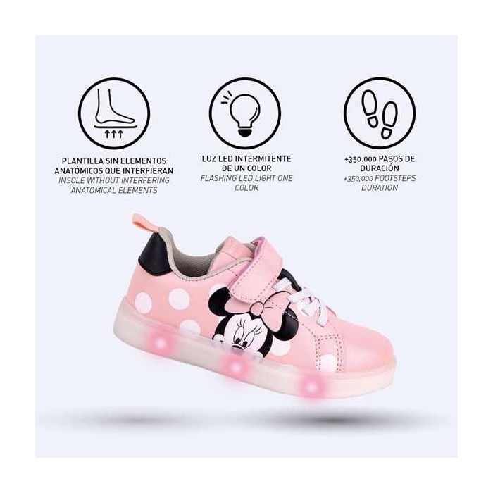 Zapatillas Deportivas con LED Minnie Mouse Velcro Rosa 28 3