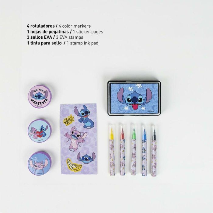 Set de Papelería Stitch Lila 11 Piezas 1
