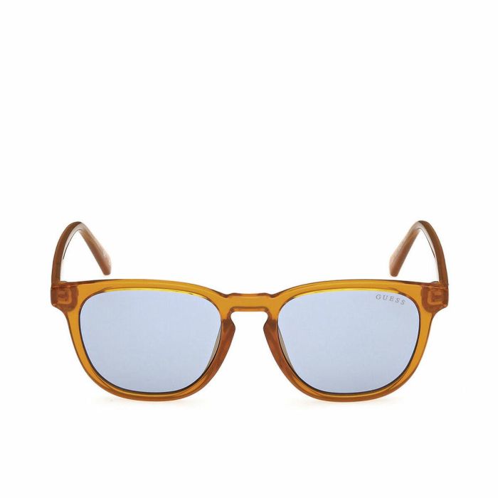 Guess GU8293 44V Gafas de Sol Redondas Hombre con Montura Naranja y Cristales Azules de 49mm