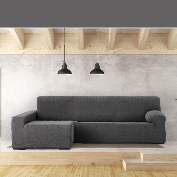 Funda para chaise longue de brazo largo izquierdo Eysa JAZ Gris oscuro 180 x 120 x 360 cm 5