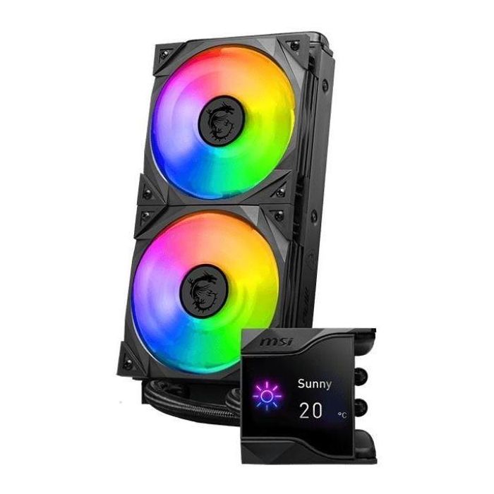 MSI MPG CORELIQUID D240 Kit de Refrigeración Líquida para Procesador, Negro, 2 Ventiladores, Compatible con LGA 1150/1151/1155/1156/1200/1700, AM4/AM5, TR4/sTRX4, 936-6A1611-003 3