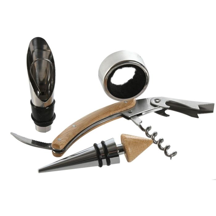 Set de Accesorios para Vino Home ESPRIT Natural Bambú Acero Inoxidable 1 Set de Accesorios para Vino Home ESPRIT Natural Bambú Acero Inoxidable 1