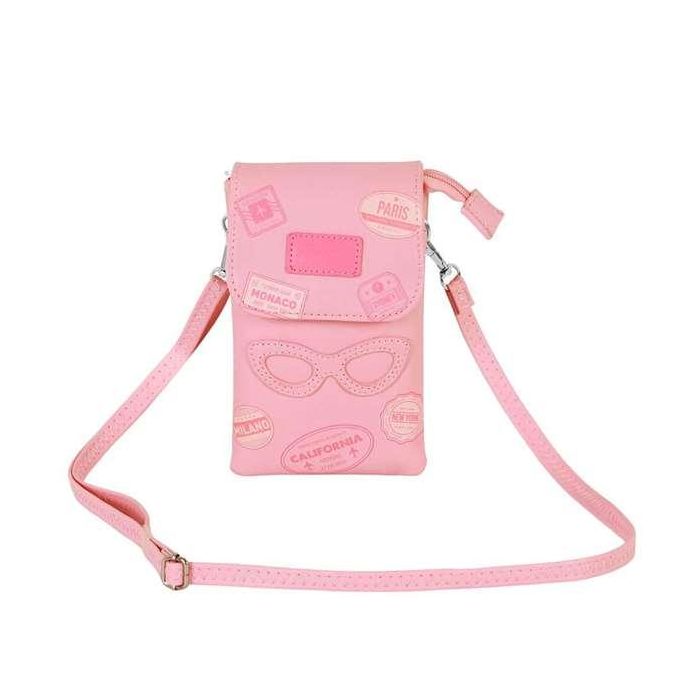 Barbie Bolso Móvil Travel 19x13x4 cm Rosa PVC Poliéster con dos compartimentos y bandolera ajustable 2