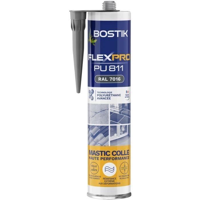 Bostik BOS3549212489342 Sellador/Adhesivo Flexpro PU811 para Todos los Materiales Interior/Exterior Antracita RAL7016 300ml