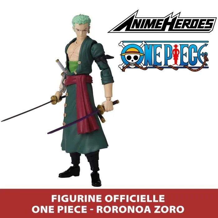 Bandai One Piece Figura Roronoa Zoro 17 cm Anime Heroes Coleccionable 1