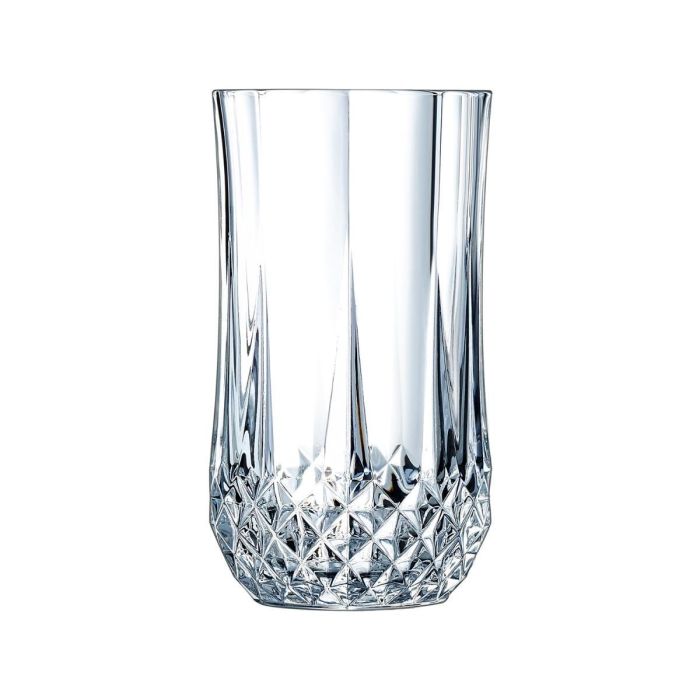 Cristal d'Arques Vaso Alto Longchamp Cristalín de Vidrio 36 cL, Set 6 Unidades, Transparente, Apto Lavavajillas, Fabricado en Francia