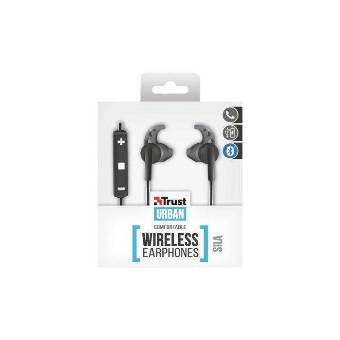 Auriculares Inalámbricos Deportivos Trust Urban Cantus/ Con Micrófono/ Jack 3.5/ Negro