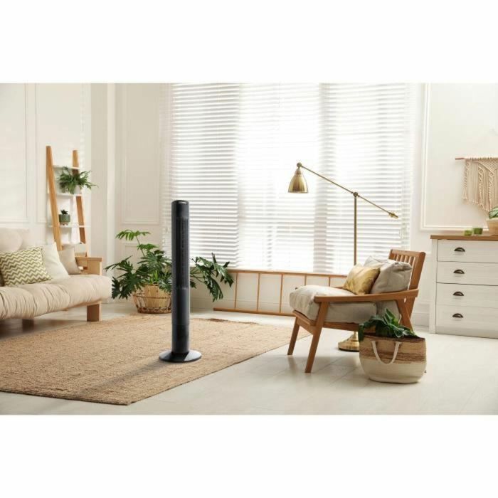 Ventilador de columna oceánica - 50W - Altura 110 cm - Oscilación automática - Control remoto - Temporizador - Negro 1