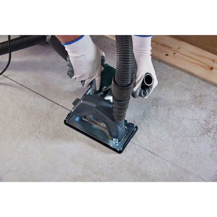 Wolfcraft Soporte guía de aspiración de polvo y guía para amoladora angular ø115-125mm, trabajo sin polvo, conexión aspiradora ø32-36mm 7