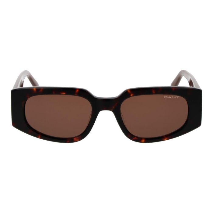 Gant Gafas GA00001 52E Gafas de Sol para Hombre, Montura Ovalada de Plástico Habana Oscuro, Lente Marrón 53 mm 2