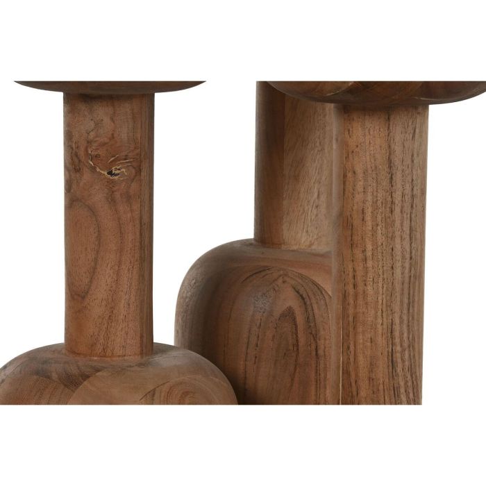 DKD Home Decor Mesa Redonda Comedor Moderno Acacia Marmol Negro Natural 106 x 76 x 106 cm 1