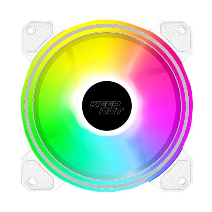 Keep Out Ventilador Caja XFC-120DRW ARGB 120mm con Iluminación RGB Sincronizable y 16 Millones de Colores, 1600 RPM, Rodamientos Hidráulicos, Antivibración, PWM 4-Pin Keep Out Ventilador Caja XFC-120DRW ARGB 120mm con Iluminación RGB Sincronizable y 16 Millones de Colores, 1600 RPM, Rodamientos Hidráulicos, Antivibración, PWM 4-Pin