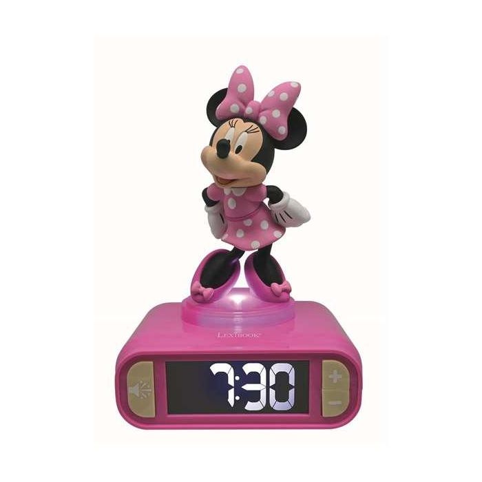Lexibook Despertador Digital con Luz Nocturna 3D de Minnie y Efectos de Sonido 2