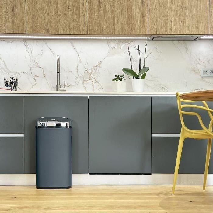 Kitchen Move Papelera Cocina Automática 42L Gris, Acero Inoxidable, Sensor Infrarrojos, Apertura Automática, 32x25x64 cm 3 Kitchen Move Papelera Cocina Automática 42L Gris, Acero Inoxidable, Sensor Infrarrojos, Apertura Automática, 32x25x64 cm 3