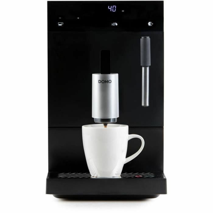 Domo DO1150K Cafetera Espresso Automática con Molinillo 1350W 19 Bar 125g Café Negra 1