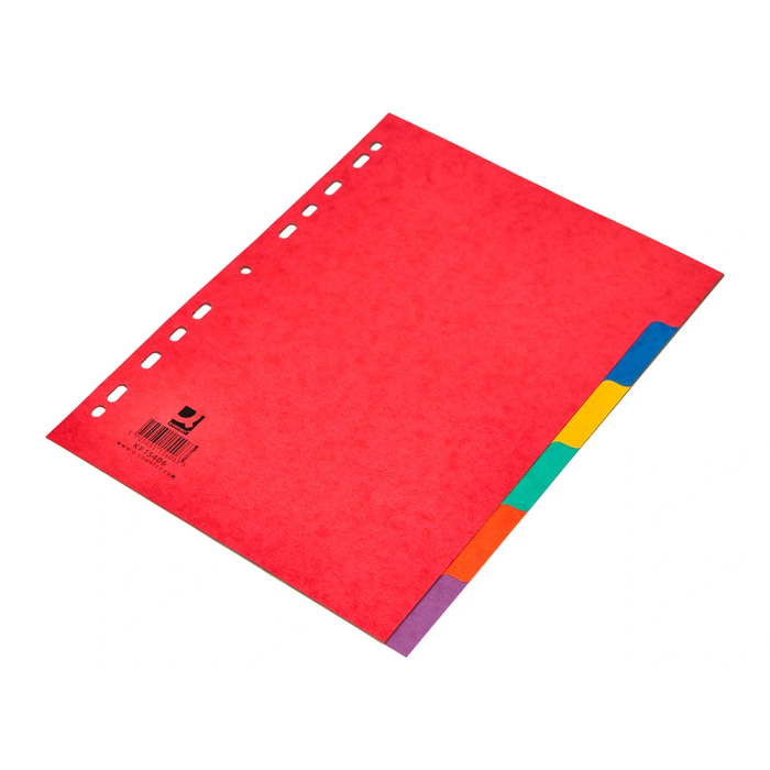 Q-connect Separador Cartulina Brillo Juego de 6 Separadores DIN A4 Multitaladro 5