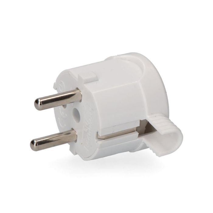 Clavija 2p+t tipo f t/tl salida lateral 4,8mm 16a 250v blanca 0 Clavija 2p+t tipo f t/tl salida lateral 4,8mm 16a 250v blanca 0