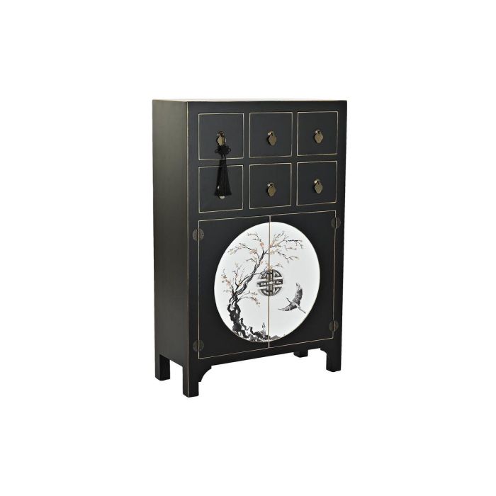 Cajonera DKD Home Decor Negro Dorado Abeto Madera MDF Oriental 63 x 28 x 101 cm Cajonera DKD Home Decor Negro Dorado Abeto Madera MDF Oriental 63 x 28 x 101 cm