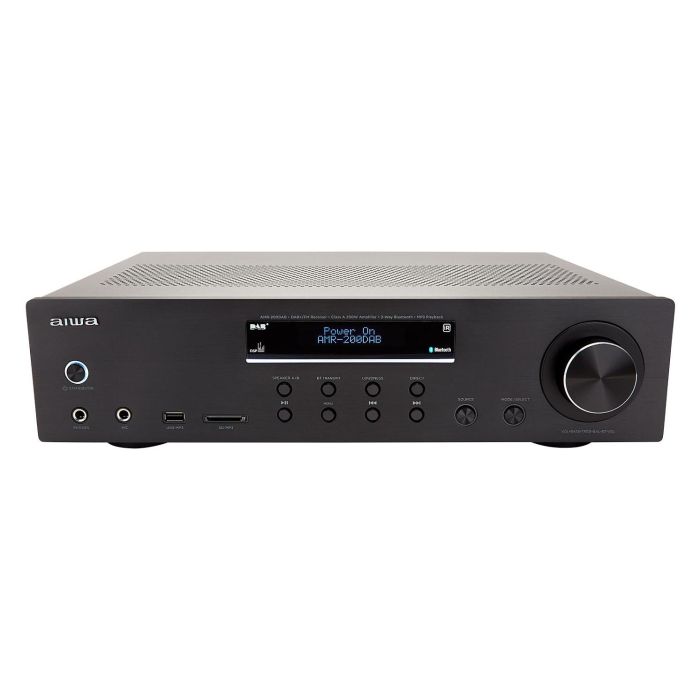 Aiwa AMR-200DAB Stereo Receiver 200W con Bluetooth, DAB+/FM Radio, USB, Pantalla - Negro