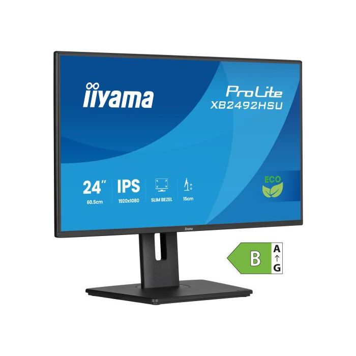 Monitor Iyama Prolite Xb2492Hsu-B1, 61 Cm (24"), 1080 X 1920 Pixeles, Quad Hd, Led, 3 Ms, Negro 19