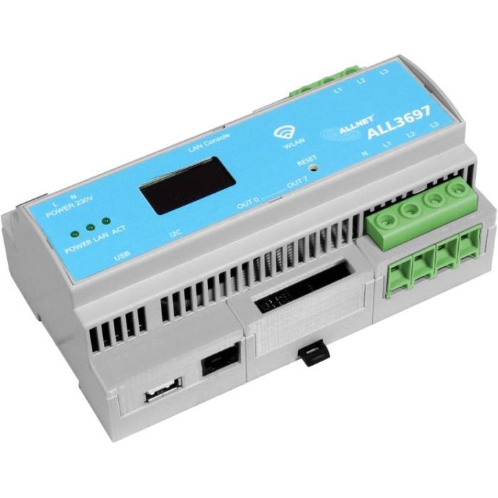 ALLNET ALL3697-32A Powermeter Zentrale 32A 3phasig S0 & Inducción - Medidor de Energía para Automatización IP