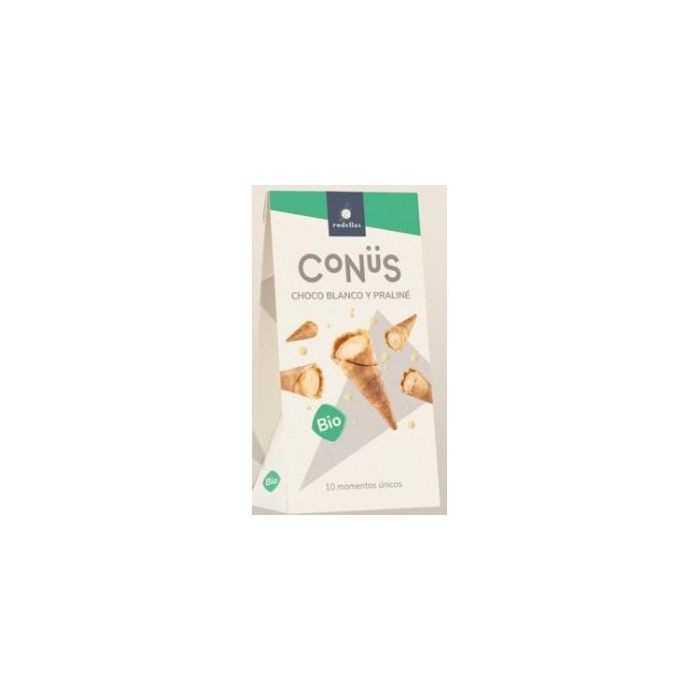 Conus Chocolate Blanco y Praliné 10 Uds x 70g Bio - Pequeños Conos Receta Pastelera