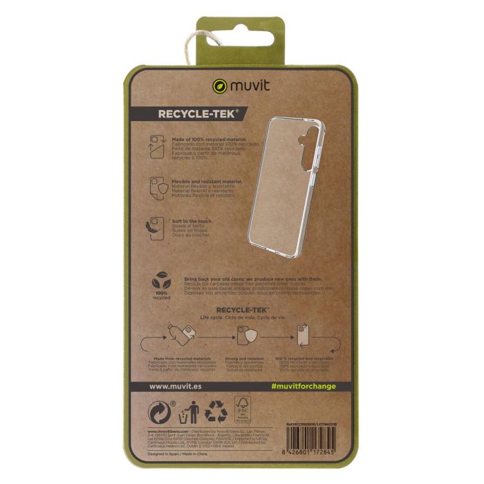 Muvit Funda Recycletek para Samsung Galaxy S24 - Protección Resistente y Ecológica 100% Reciclada y Reciclable 1 Muvit Funda Recycletek para Samsung Galaxy S24 - Protección Resistente y Ecológica 100% Reciclada y Reciclable 1
