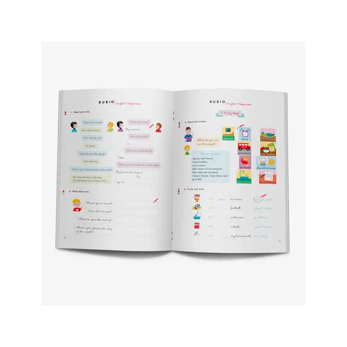 Rubio Cuaderno Inglés 7 Años Principiantes Primaria Phonics Curso Vacaciones Inteligencias Múltiples Rubioenglish.com 1