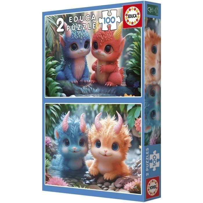 Educa Puzzle Monstruos Adorables 2x100 piezas. Set doble de 2 puzzles de 100 piezas cada uno para niños a partir de 6 años. Fabricado en Cartón. 3 Educa Puzzle Monstruos Adorables 2x100 piezas. Set doble de 2 puzzles de 100 piezas cada uno para niños a partir de 6 años. Fabricado en Cartón. 3