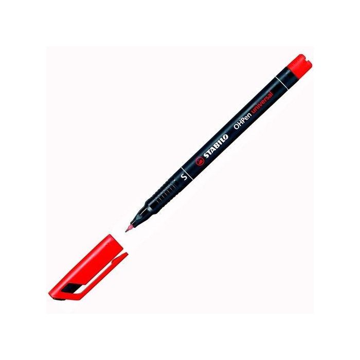 Stabilo Rotulador Permanente Ohpen Universal Punta Super Fina 0.4 mm Rojo (10 Unidades) (10 Unidades)
