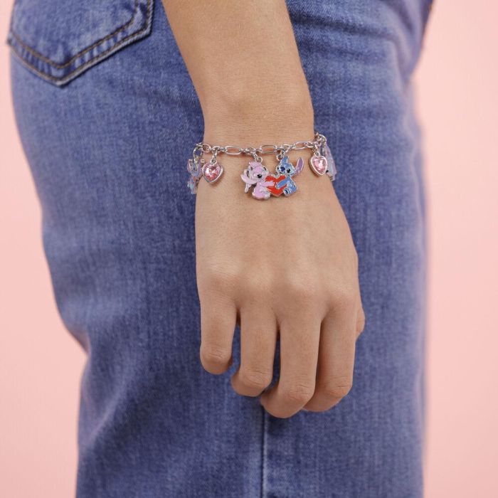 PEERS HARDY Pulsera charm Angel Stitch Disney chapada en oro con colgantes