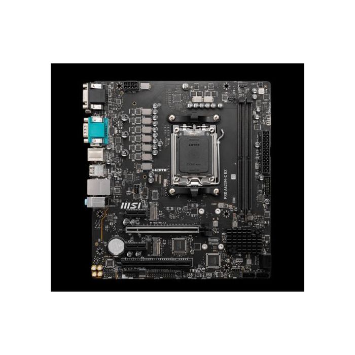 Placa MSI Pro A620M-C Ex,Amd,Am5,A620,2Ddr5,128Gb,Vga+Dvi+Hdmi+Dp,Gblan,4Sata6.0+2Xm.2,4Usb3.2+1Usb3.2 Type-C,Matx 3