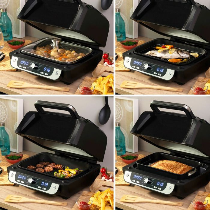 Pack Cestas de Silicona con Pincel para Freidoras de Aire y Freidora de Aire con Grill, Accesorios y Recetario InnovaGoods 19 Pack Cestas de Silicona con Pincel para Freidoras de Aire y Freidora de Aire con Grill, Accesorios y Recetario InnovaGoods 19